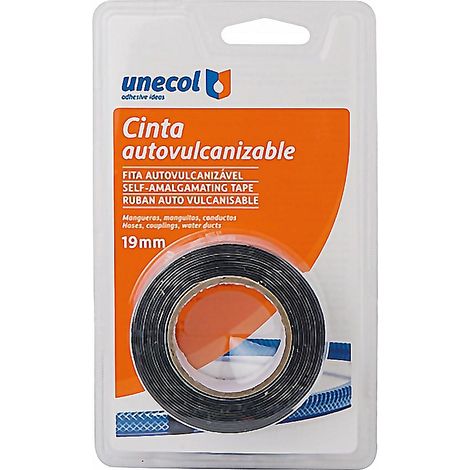 UNECOL cinta tapa-fugas 19x2.5mt.8444 , La cinta tapafugas autovulcanizable de UNECOL es un adhesivo diseñado para la reparación de tuberías de polietileno, metal, PVC rígido y fle