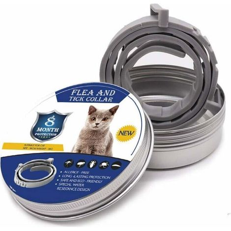 DEESSE SHOP Collier anti-puces anti-tiques étanche ajustable protection 8 mois lot 1 pièce petit format chien chat