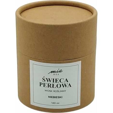 Vela perlada de 140 ml, cera vegetal, azul.
