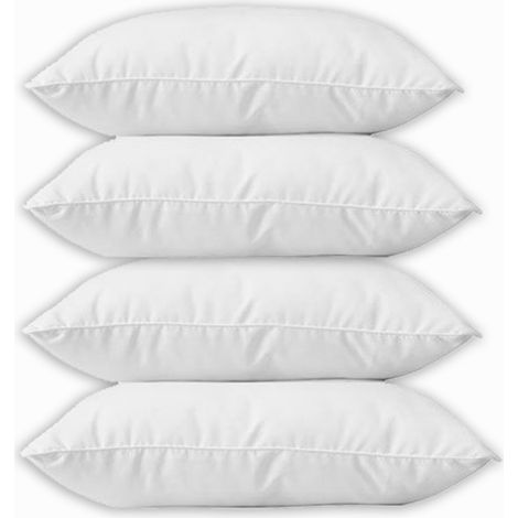 Lot de 4 coussins 40x40 cm en polypropylène – Intérieur en fibre de polyester siliconé 280 g/m² – Confort et protection