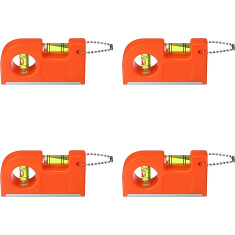 Niveau à bulle porte-clés (lot de 4), petit niveau de poche avec chaînette, mini-outil de mesure à double bulle pour la mise à des camping-cars, l'accrochage de tableaux et le (1/5)