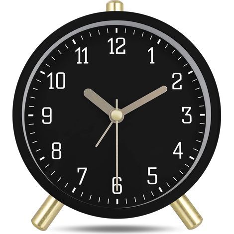 Sveglia silenziosa classica, bianco latte con luce, orologio da tavolo decorativo semplice e moderno per la camera da letto, 11 cm (1/5)