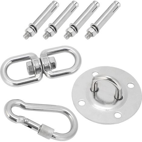 Kit de Fixation pour Hamac avec Attaches en Acier Inoxydable et Mousquetons Sécurisés