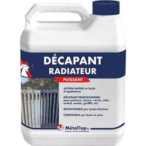 Metaltop – Décapant radiateur gel 1 L – Élimine peintures anciennes – Application facile – Protection jusqu'à 12 ans
