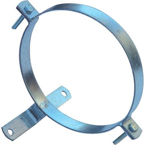 Collier de serrage pour tuyau de poêle galvanisé avec support 200 mm