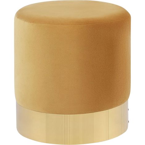 Pouf in velluto senape Sophia (1/5)