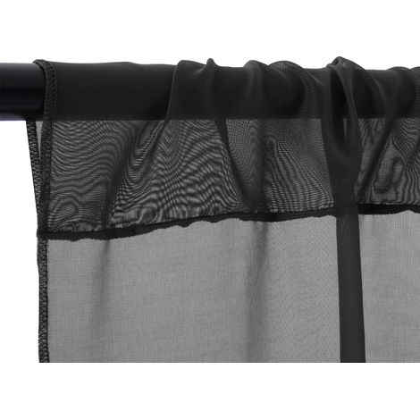 Tissu de drapage d'arc de mariage noir, toile de fond en mousseline de soie, rideaux de plafond polyvalents, décor (1/5)