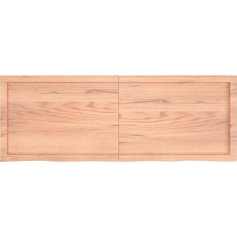 Étagère murale，Étagère flottante marron clair bois chêne massif traité CFW95694 (1/5)