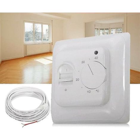 LYERCW - Thermostat de chauffage au sol électrique, interrupteur de contrôle de température + câble de capteur (1/5)