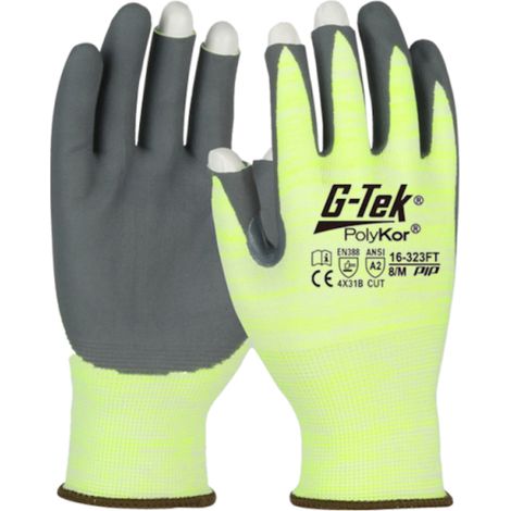 Gants anti-coupure GTEK PolyKor taille 9 - sectionné au pouce et sur 2 doigts