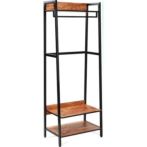 Vestidor metal madera 2 baldas y barra