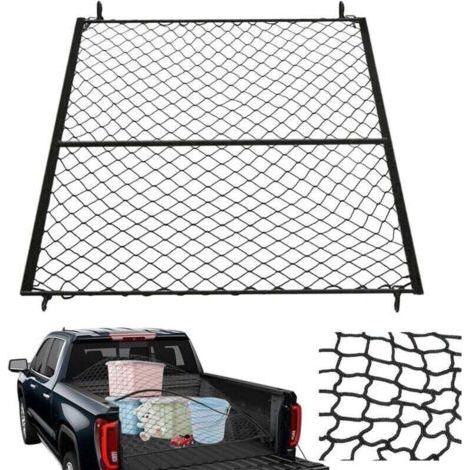 Filet remorque, XU,filet de rangement camping car, Adapté pour les charges légères quotidiennes de camions, 1,1 x 1,2 m, Extensible jusqu'à 2,2 x 2,4 m (double couche) -