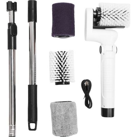 Épurateur électrique à rotation 2 vitesses IPX7 étanche à l'eau 4 têtes de brosse nettoyage électrique sans fil pour voiture en verre de sol (1/5)