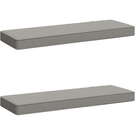 Coussins de banc 2 pièces VUGHT 2 pcs 100 % polyester Gris vidaXL