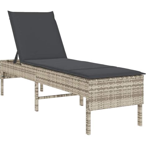 Maison Exclusive - Sonnenliege mit Auflage Hellgrau 55x200x44 cm