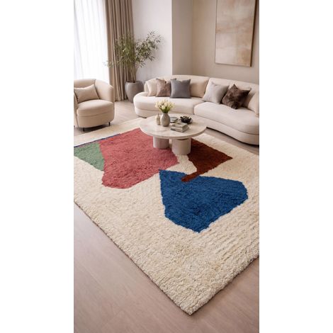Tapis en laine Cairo Craft - Tapis en laine  - 290x190cm, Rectangular - 100% Laine vierge - Tufté main - Colorée