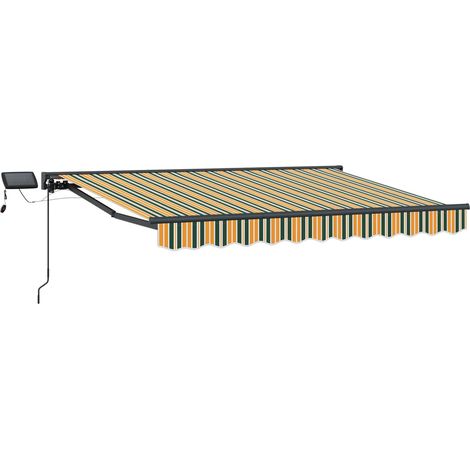 Manueller Markisenrahmen mit LEDs Grün und Gelb 3 x 2,5 m (1/5)