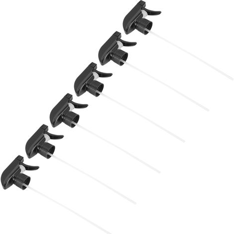 Lot de 6 embouts de rechange pour flacon pulvérisateur, jet brumeux réutilisable, noirs, 28 mm (1/5)