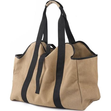Sac à Bûches - Firewood Bag - Toile Résistante - Poignées Renforcées - Rangement Pratique (1/4)