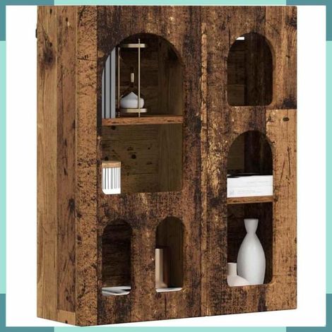 Armoire suspendue - 891362 - Bois ancien - Bois d'ingénierie - 6 étagères (1/5)