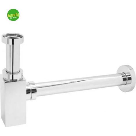 Sifone scarico quadro d'arredo ottone cromato squadrato 1¼" attacco 32mm mod. Visual eco AMBRA WATER"