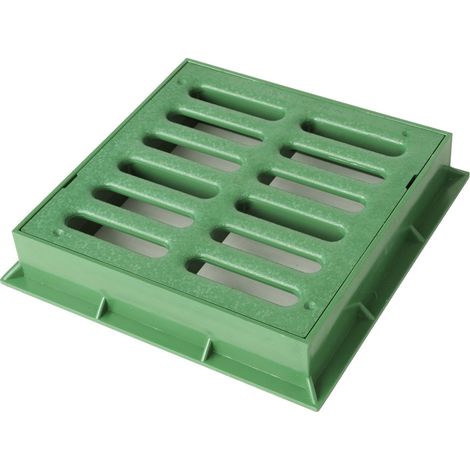 First Plast TGNP20V Telaio con Griglia Pedonabile in PVC, Verde, 200x200 mm