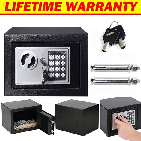 Security Safe Cash Box,WASJOYE Cabinet Safe with Double Digital Keypad Safety Key Lock for Home Business Office Money Document Jewelry Passport (1/5)