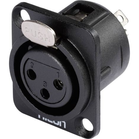 Hicon HI-X3DF-M Connettore XLR Presa a pannello contatti dritti Numero Poli (num): 3 Nero 1 pz.
