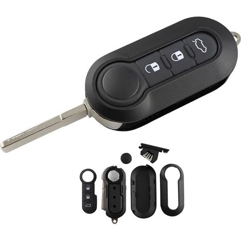 1 Coque de clé Pliante, 3 Boutons, Lame incluse, Pour Fiat 500 Panda Punto Bravo Ducato (1/5)