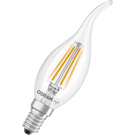 OSRAM Lampe LED  Superstar Classic BA40 Windgust Filament dimmable, blanc chaud 2700 K, 3,4 W, E14, transparente, 470 lm, 15 000 h, pour lustres et appliques murales (1/4)