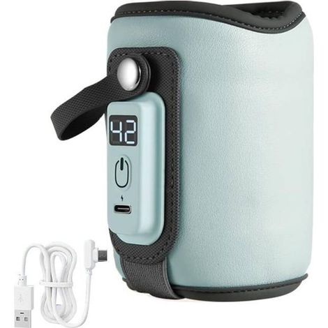 Chauffe-biberon USB portable, idéal pour les déplacements, chauffe-biberon avec fonction d'affichage de température, chauffe-lait et nourriture pour bébé, chauffe-biberon (1/4)