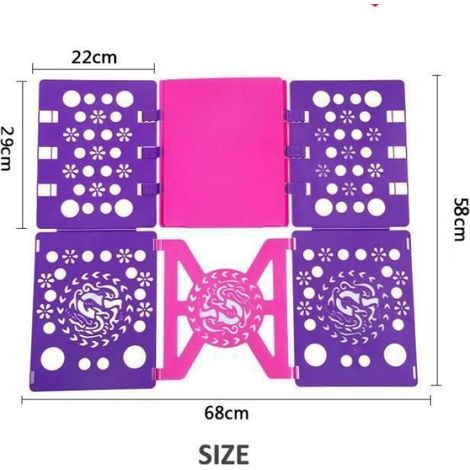Planche à Plier Le Linge - plieur de Linge Enfant Adulte Vetement Chemise t-Shirt Tee Shirts 5868cm - vi PLAQUE DE PLIAGE DU LINGE (1/4)