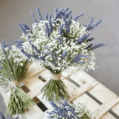 Bouquet de fleurs artificielles 65pcs, lavande et gypsophile blanc, réaliste bohème, pour mariage, décoration maison, sans entretien, style printemps