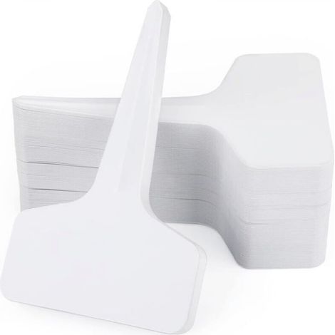 White vegetable labels 6x10cm, 100 pieces, plastic labels for seedlings, labels for garden herbs (1/5)