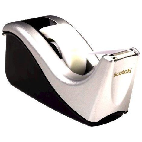 Dispensador de cinta adhesiva Scotch Office C60-ST Plata-Negro 3M-70005263457