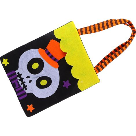 Sac fourre-tout d'Halloween, tissu non tissé, pour la chasse aux bonbons, décoration intérieure, décoration de fête, accessoire de rangement, sac fourre-tout (tête de mort) (1/5)