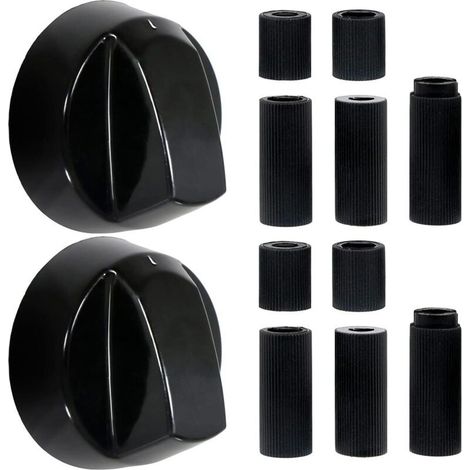 Lot de 2 Bouton Plaque de Cuisson,Bouton Gaziniere,pour Presque Toutes les Plaques de CuissonBouton Cuisiniere Universel, four Cuisinière à Gaz,Avec 10 Adaptateurs-DOU