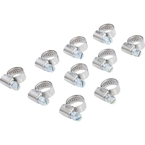 Collier De Serrage - Acier Inoxydable - Pour Durites 8 À 12 Mm - Résistant À L Humidité - Lot De 10 (1/2)