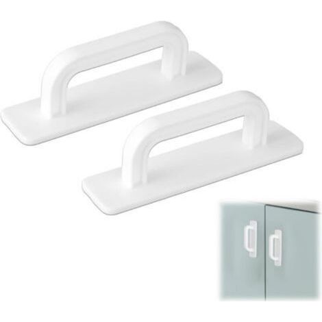 Lot De 2 Poignées Autocollantes,Poignee Baie Vitree Exterieure,Poignée Meuble,Pour Poignée De Porte De Balcon, Placard, Extérieur, 100 Mm, À Coller, Sans Perçage, Pour Armoires De Cuisine, Penderie (1/5)