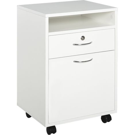 Cassettiera Portadocumenti da Ufficio 40x35x60 cm in Legno  Bianco (1/5)