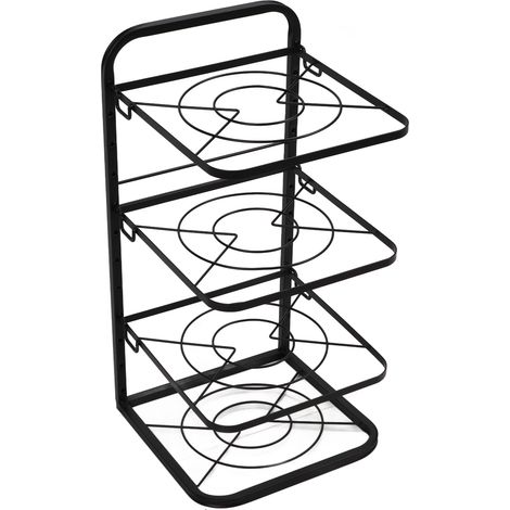 Organisateur de casseroles de cuisine à 4 niveaux, hauteur réglable, gain de place, à placer sous l'évier, dans un placard ou sur le plan de travail. (1/5)