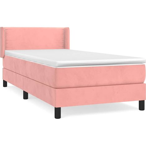 Maison Exclusive - Giroletto a Molle con Materasso Rosa 100x200 cm in Velluto (1/5)