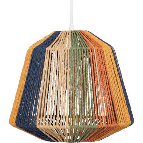 Lampe Suspension Corde "Jily" 29cm Multicolore (1/3)