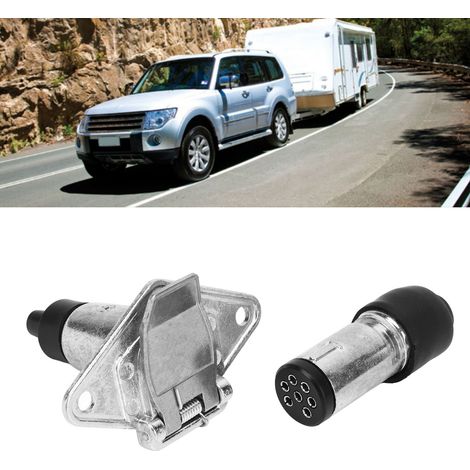 7-poliger runder Metallstecker und -buchsensatz für Anhänger, Wohnwagen und Wohnmobile (1/5)