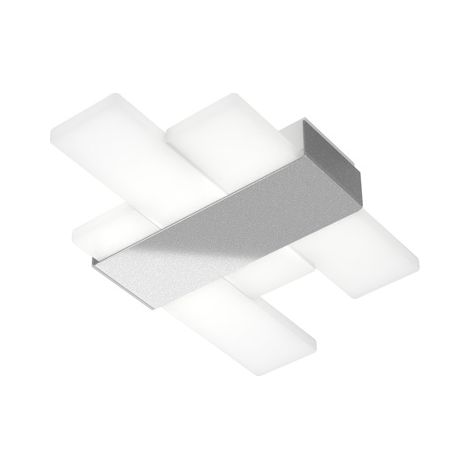 Plafoniera Moderna Flight Metallo Grigio Diffusore Acrilcico Sat. Bianco Led 16W (1/3)