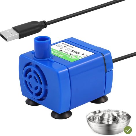 Shine Pompe pour Fontaine a Eau Chat, USB Pompe pour Fontaine a Chat, Silencieuse Pompe de Rechange (1/5)