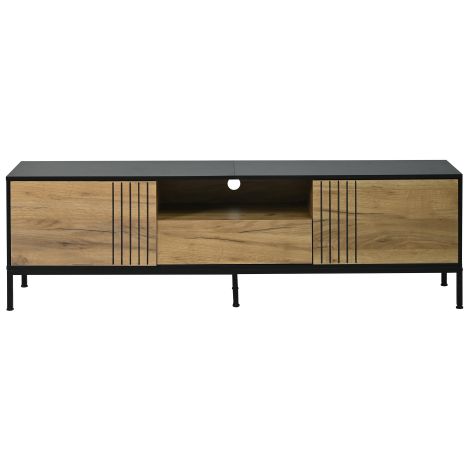 Meuble TV 170cm 2 portes 1 tiroir niche ouverte pour 70 pouces (1/5)