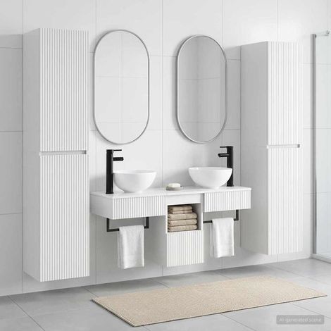 vidaXL Bathroom Furniture Set 5 pcs High Gloss White (1/5)