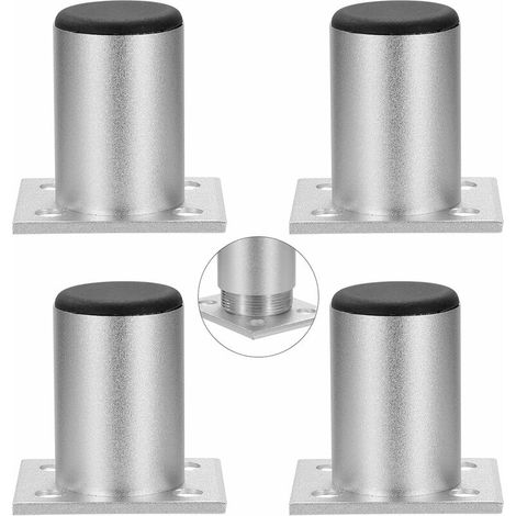 royaluxe - Pied de Meuble Reglable Pieds D'armoire Alliage d'aluminium pour Canapé éTagèRes Charge 1 pièce jusqu'à 50 kg 60mm 4 Pièces (1/5)