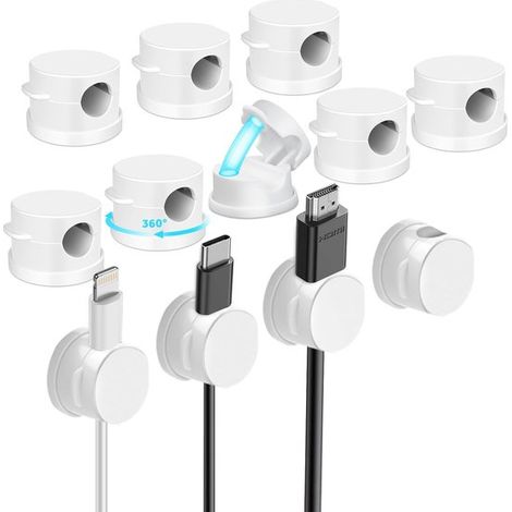 12 piezas,Soporte magnético para cables,Negro (1/5)
